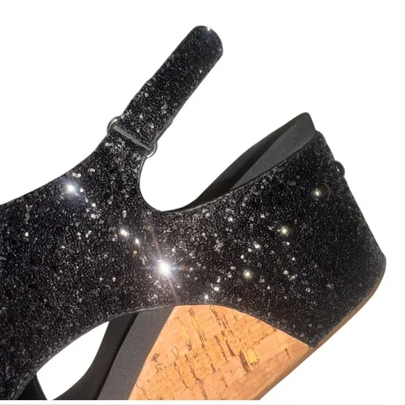 CORKY’s Boutique  Ashley black glitter wedge sandals women’s shoes size 11 - Picture 8 of 14